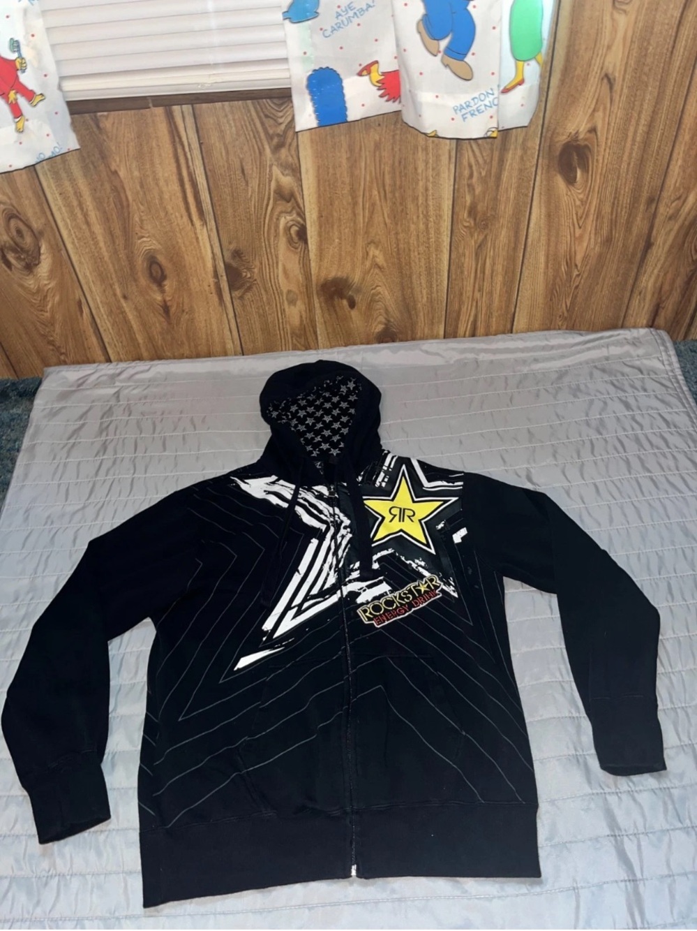Y2K Fox Racing x Rockstar Energy Hoodie Mens Large Star Motocross Vintage y2k